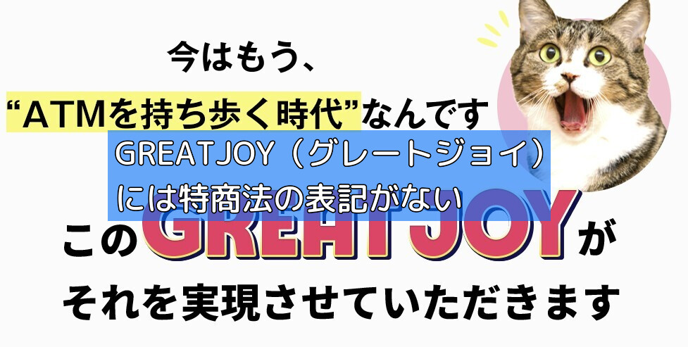 GREATJOY（グレートジョイ）には特商法の表記がないの画像