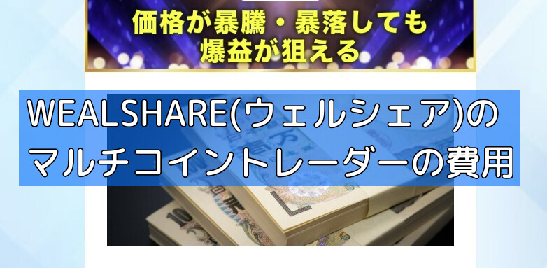 WEALSHARE(ウェルシェア)のマルチコイントレーダーの費用の画像